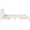 vidaXL Bed Frame with Headboard White 120 x 190 cm Solid Pine Wood