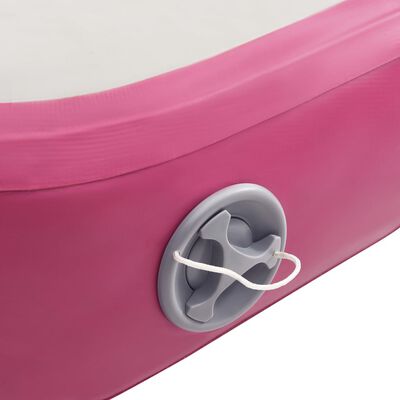 vidaXL Inflatable Gymnastics Mat with Pump 600x100x20 cm PVC Pink