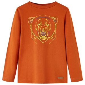 vidaXL Kids' T-shirt with Long Sleeves Light Rust 104