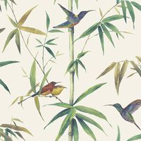 Noordwand Wallpaper Kolibri and Bamboo Ecru