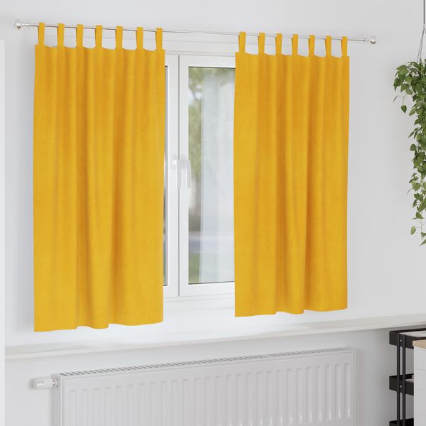 vidaXL Blackout Curtains 2 pcs Mustard Yellow 140 x 175 cm Velvet