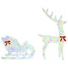 vidaXL Reindeer Pull Sleigh Colourful 70 x 26 x 129 cm Acrylic