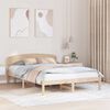 vidaXL Bed Frame with Headboard Natural 150 x 200 cm Solid Pine Wood