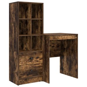 vidaXL Desk Smoked Oak 105.5 x 50 x 127 cm 2 pcs