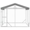 vidaXL Outdoor Dog Kennel with Roof Silver 3x3x2.5 m Galvanised Steel