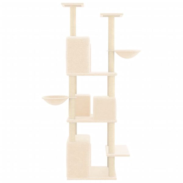 vidaXL Cat Tree with Sisal Scratching Posts Cream 180 cm