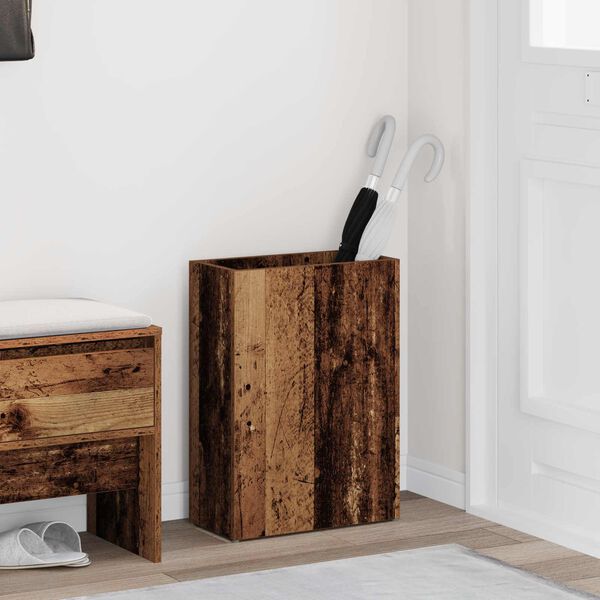 vidaXL Umbrella Stand Old Wood 40 x 20 x 55.5 cm Engineered Wood
