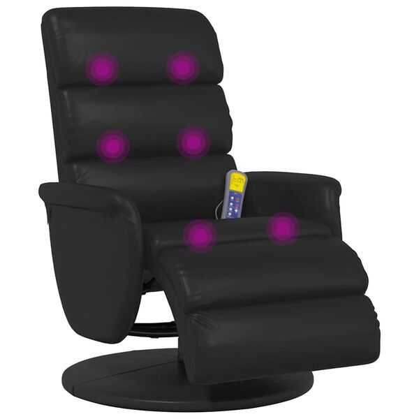 vidaXL Massage Recliner Chair Black 71 x 98 x 106 cm Faux Leather