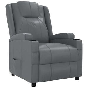 vidaXL Recliner Chair Grey Faux Leather