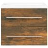 vidaXL Sink Cabinet with Built-in Basin Smoked Oak Engineered Wood