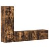 vidaXL 3 Piece TV Cabinet Set Smoked Oak Engineered Wood