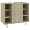 vidaXL 3 Piece Bathroom Furniture Set Sonoma Oak Engineered Wood