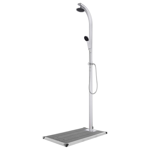 vidaXL Garden Shower with Grey Base 220 cm Aluminium