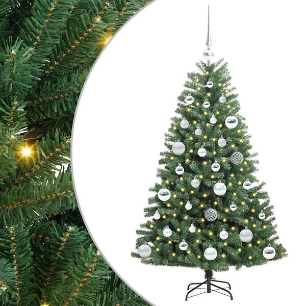 vidaXL Artificial Hinged Christmas Tree Green 120 cm PVC and Metal
