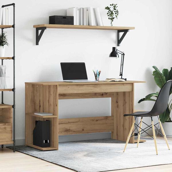 vidaXL Desk with Shelf Artisan oak 140 x 50 x 75 cm Engineered wood