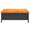 vidaXL Garden Table Black 70x70x25 cm Rattan and Acacia Wood