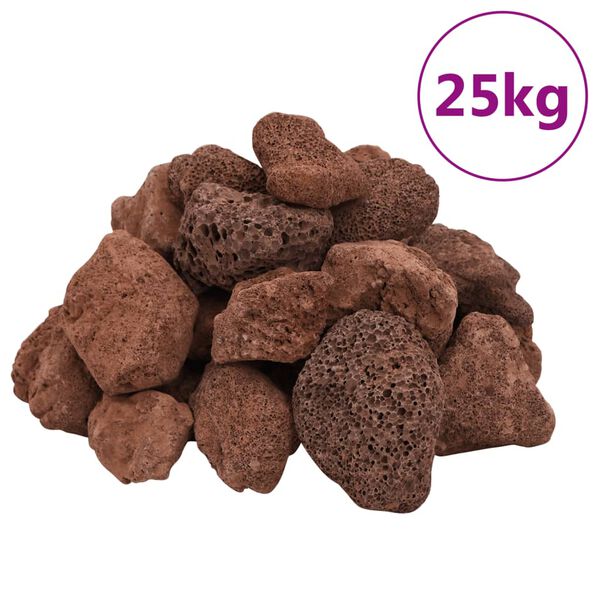 vidaXL Volcanic Rocks 25 kg Red 5-8 cm