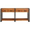 vidaXL Console Tables 2 pcs Brown 160 x 33 x 75 cm Solid Acacia wood