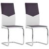 vidaXL Cantilever Dining Chairs 2 pcs Brown Faux Leather