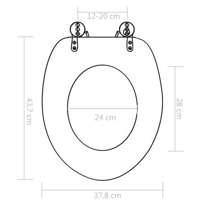 vidaXL WC Toilet Seats 2 pcs with Soft Close Lids MDF Porcelain Design