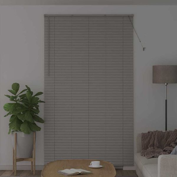 vidaXL Window Blind with Curtains Manual Silver Aluminium
