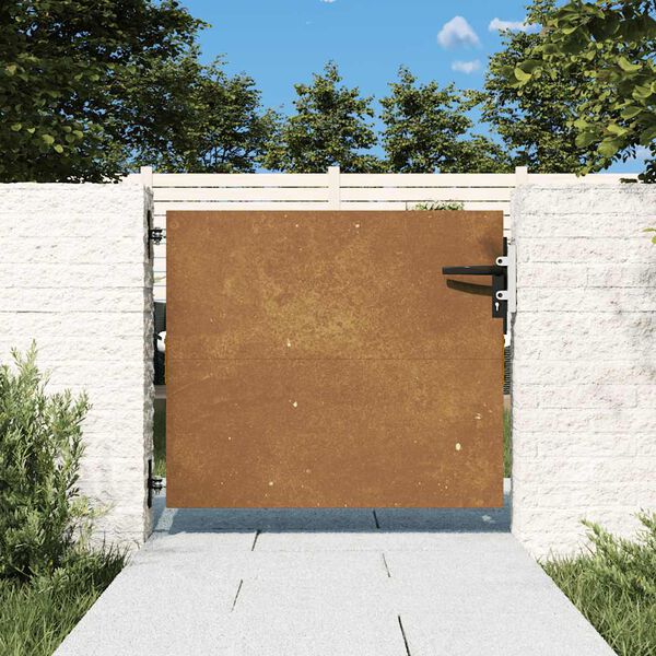 vidaXL Garden Gate 85x125 cm Corten Steel Square Design