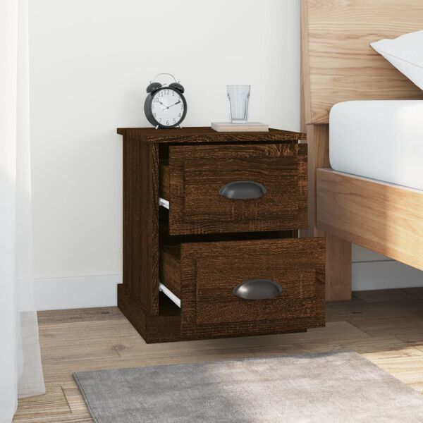 vidaXL Bedside Cabinets 2 pcs Brown Oak 39x39x47.5 cm Engineered Wood