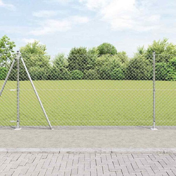 vidaXL Fence Post Silver 25 x 1.2 m (60 x 60 mm mesh) Steel