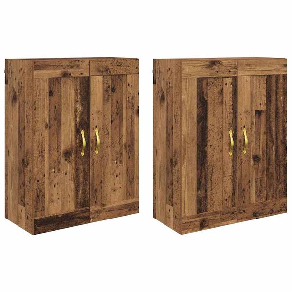 vidaXL Wall-mounted Cabinet 2 pcs Old Wood 69.5 x 34 x 90 cm