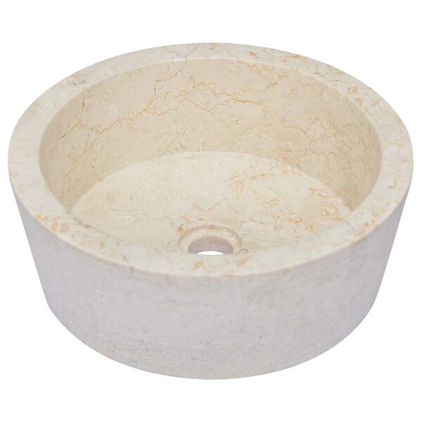 vidaXL Sink Cream &Oslash;40x15 cm Marble