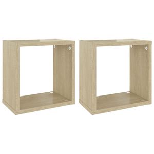 vidaXL Wall Cube Shelves 2 pcs Sonoma Oak 26x15x26 cm