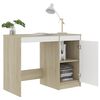vidaXL Desk White and Sonoma Oak 100x50x76 cm Engineered Wood