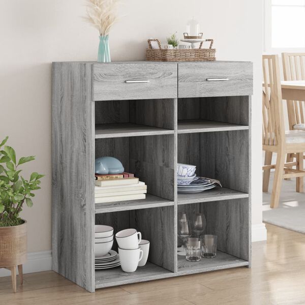 vidaXL Sideboard Grey Sonoma 80x42.5x93 cm Engineered Wood
