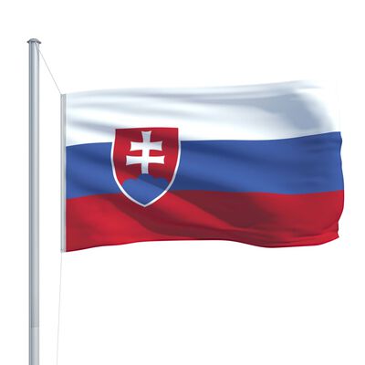 vidaXL Slovakia Flag and Pole Aluminium 6.2 m