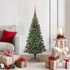 vidaXL Artificial Pre-lit Christmas Tree Green 120 cm PVC and Metal