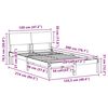 vidaXL Bed frame Brown and dark grey 120 x 200 cm Solid pine wood