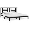 vidaXL Bed Frame without Mattress Black 200x200 cm Solid Wood Pine