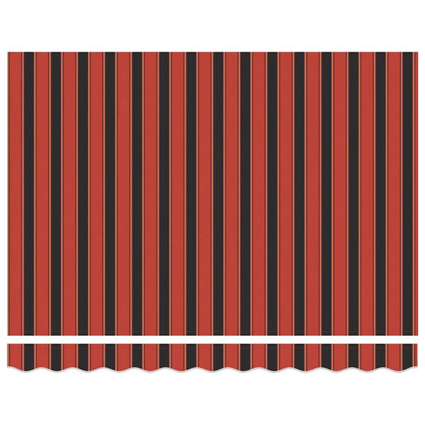vidaXL Retractable Awning Orange and Black 300 x 250 cm