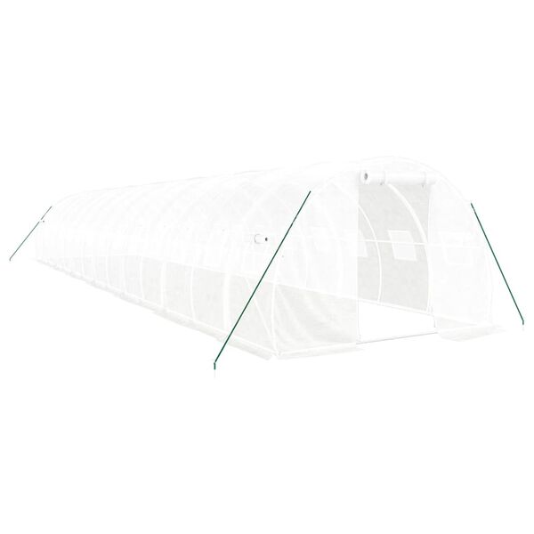 vidaXL Greenhouse with Steel Frame White 42 m&sup2; 14x3x2 m