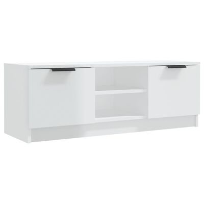 vidaXL TV Cabinet High Gloss White 102x35x36.5 cm Engineered Wood