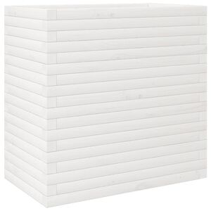 vidaXL Garden Planter White 70x40x68.5 cm Solid Wood Pine