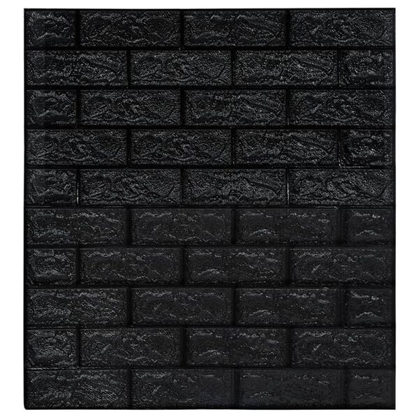 vidaXL 3D Wallpaper Bricks Self-adhesive 40 pcs Black
