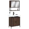 vidaXL 2 Piece Bathroom Furniture Set Brown Oak Engineered Wood