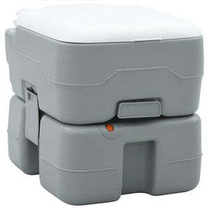 vidaXL Camping Toilet Manual Grey and White 41.5 x 36.5 x 37.5 cm