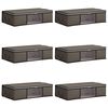vidaXL Storage Box with Transparent Side Window 6 pcs Grey