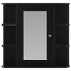 vidaXL Bathroom Mirror Cabinet Black 66x17x63 cm MDF