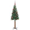 vidaXL Slim Christmas Tree Green 150 cm PVC and Solid Pine wood