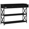 vidaXL Console Table with Drawer with Shelf Black oak 100 x 28 x 75 cm