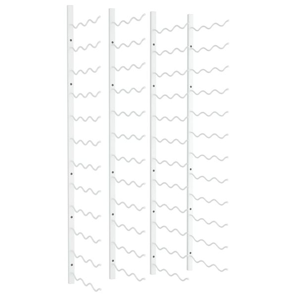 vidaXL Wall Mounted Wine Rack for 36 Bottles 2 pcs White Iron