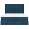 vidaXL Ottoman Bed with Mattresses Dark Blue 140x190cm Velvet